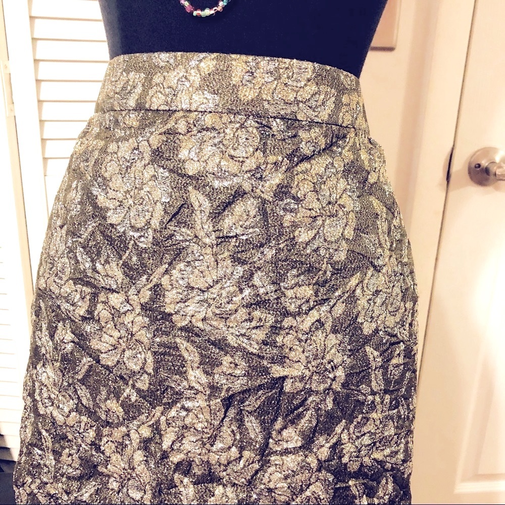 J.Crew metallic floral skirt size 0 NWT🌈3/$20